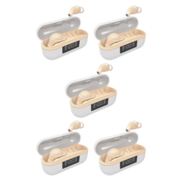 1/2/3/5 Bluetooth Headset Invisible True Wireless Handfree för Beige TWS 5Set