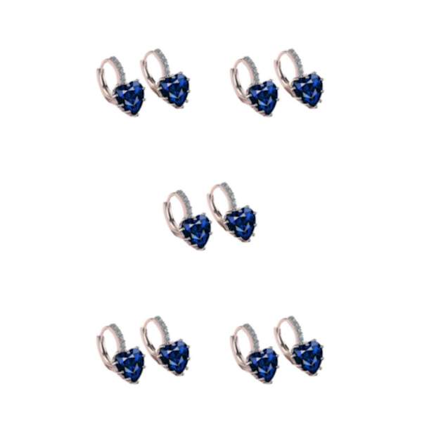 1/2/3/5 Lyx Hoop örhängen för kvinnor Hjärtformad strass style 6 5Set