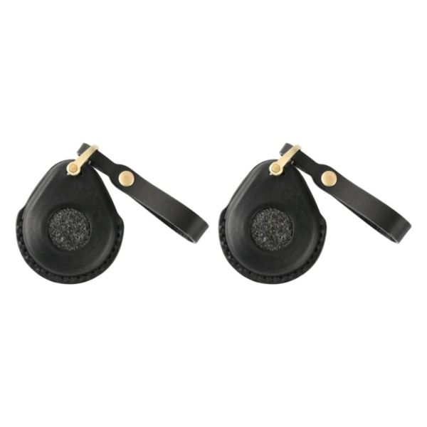 1/2/3/5 cover PU-läder Söt passform för motorcykelpojkvän Black 2Set