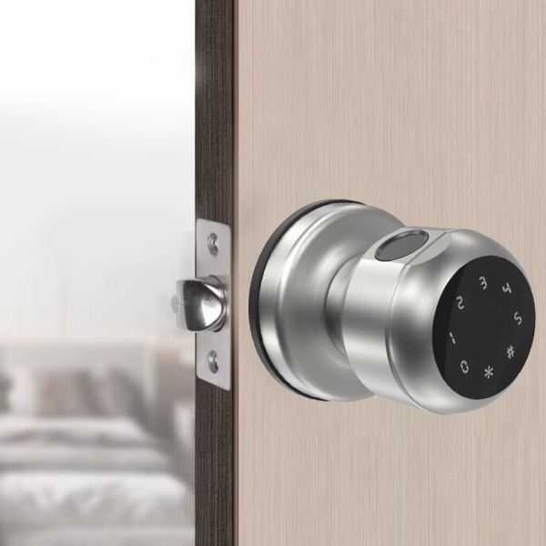 Kraftfull och säker smart dörrknopp med 4 upplåsningsmetoder black