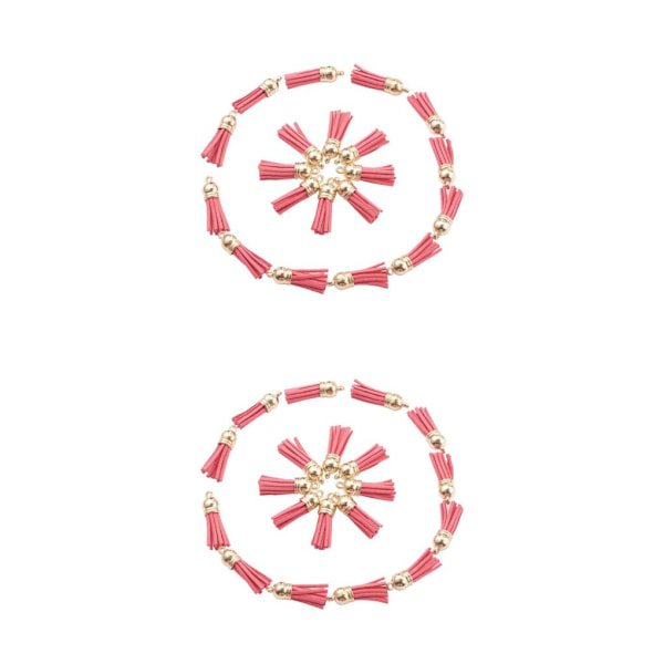 1/2/3/5 100 stycken Tofs Nyckelring Snygg DIY Tofs Tillbehör pink-Gold 2Set