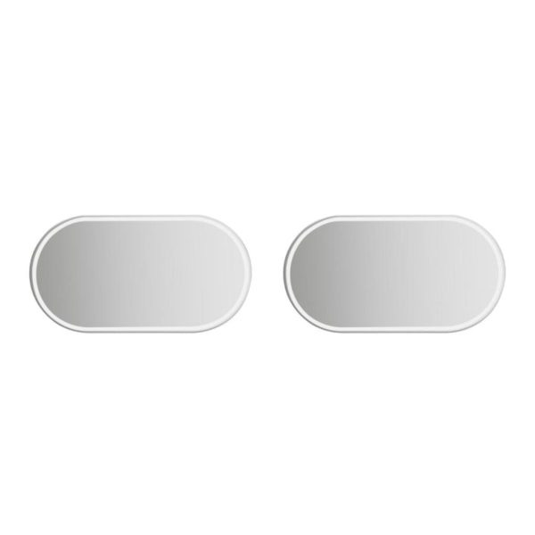 1/2/3/5 Silver splittrad bil kosmetisk spegel för praktisk Oval Small Silver 2PCS