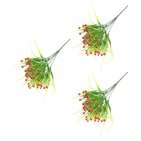 1/2 3x konstgjorda blommor Lågt underhåll inomhus eller utomhus bright red 1Set