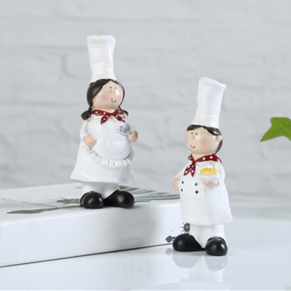 1/2 2 delar Par Kock Figurine Skulpturer Cook Staty 1Set