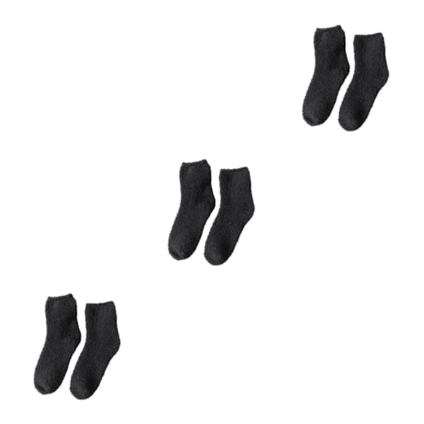 1/2/3/5 10 stycken extra tjocka och elastiska mjuka strumpor Deep Grey 3PCS