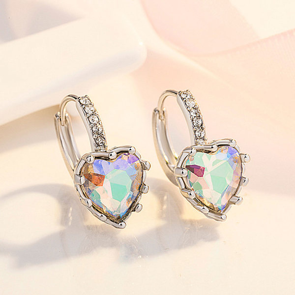 1/2/3/5 Lyx Hoop örhängen för kvinnor Hjärtformad strass style 4 1Set