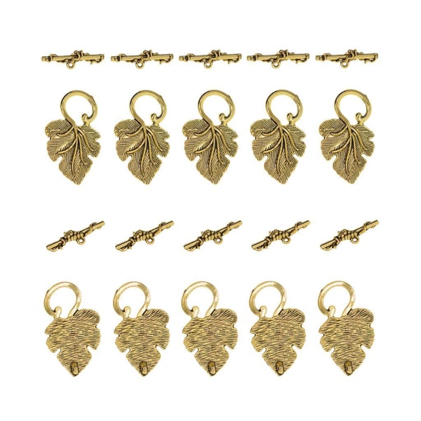 1/2/3 10 set Leaf OT Toggle Clasps Smycken Clasp Connectors Golden 1Set