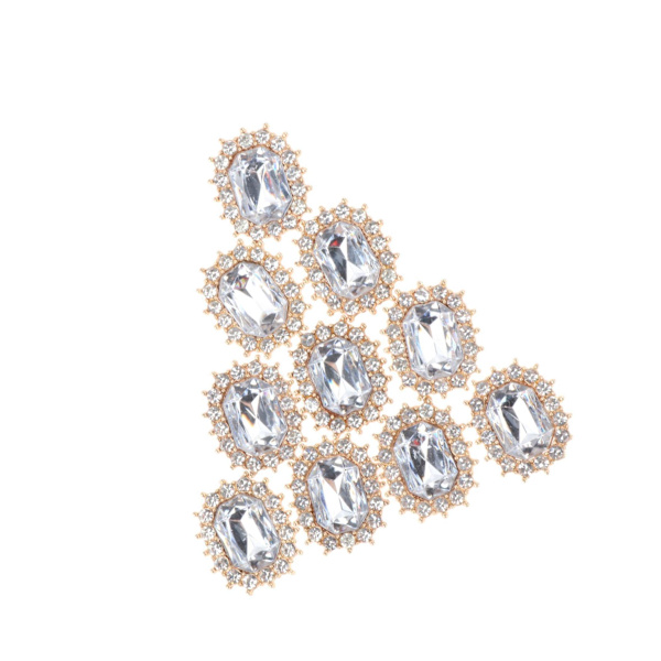 1/2/3/5 10 st Rhinestone Buttons Hantverk Dekoration för kläder Silver 2.1 x 1.7cm 1Set