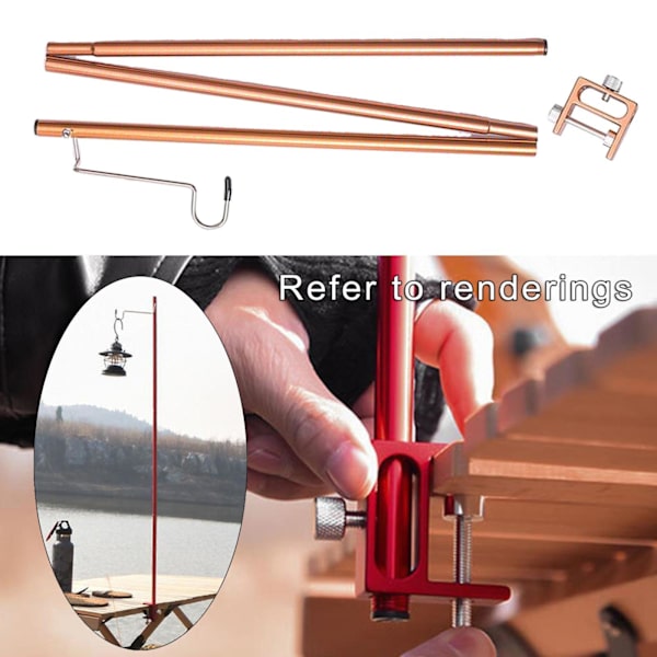 1/2 utomhusläger fällbar lampstolpe hängande ljushållare Brown 100cm 1Set