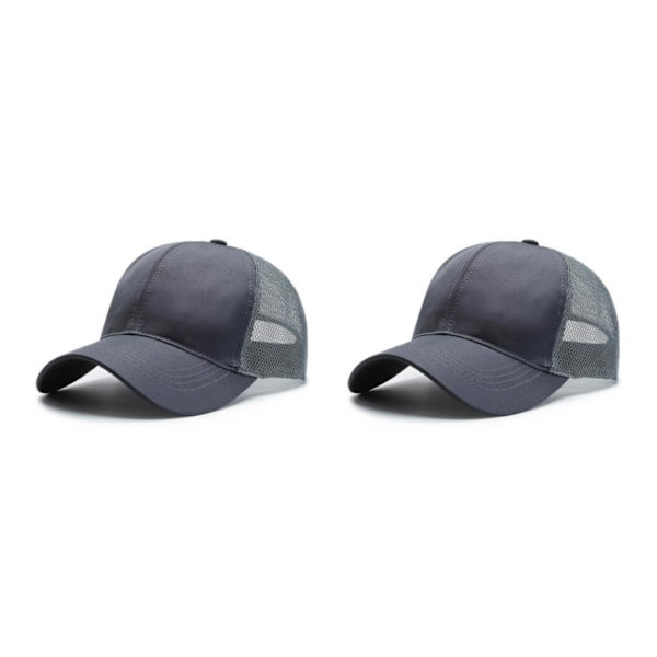 1/2/3 Summer Tunn Polyester Mesh Trucker Hat Justerbar grey 2Set