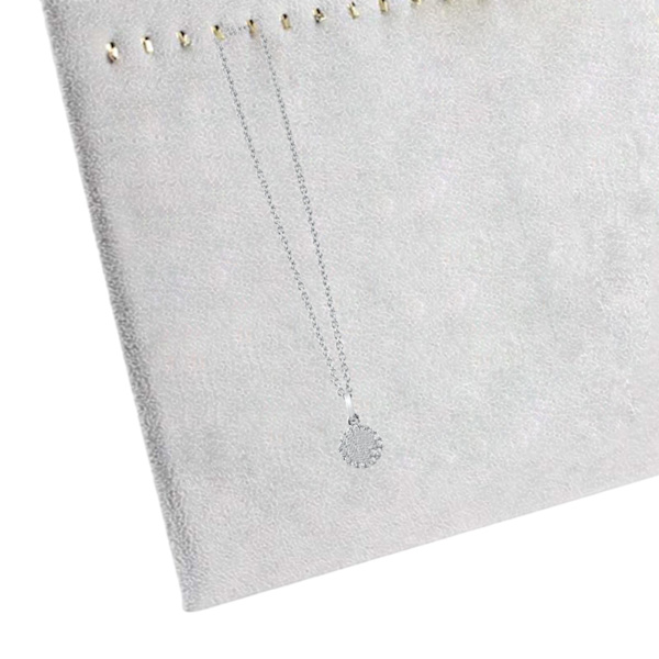 1/2 17 Hook Halsband Smycken Display Stand Pad Fack för Shower Grey 30x37cm 1Set