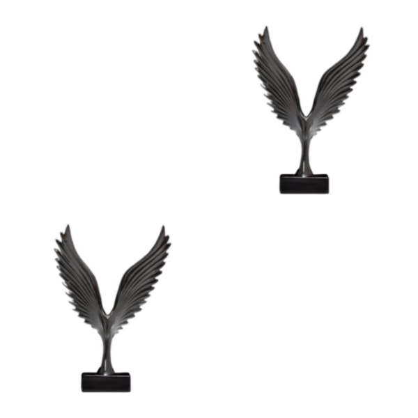 1/2/3/5 Eagle/Angel För Wings Staty Resin Skulptur Figur black Bird 2Set