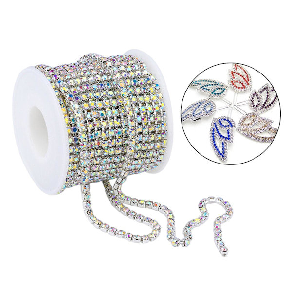 1/2 DIY Crystal 10 Yard Rhinestone Close Chain Clear Trim sömnad AB Color 10m 1Set