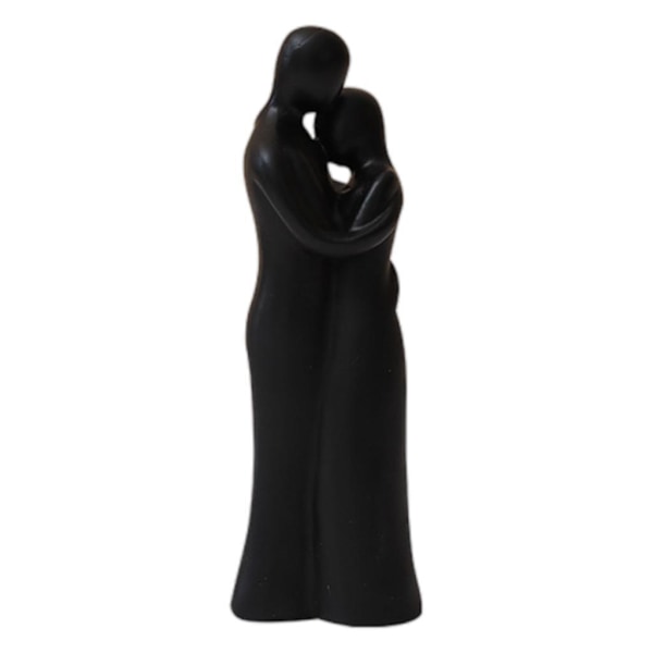 1/2 Resin Familj Par Statyett Skulptur Skrivbordsdekoration Hug Black Medium 1Set
