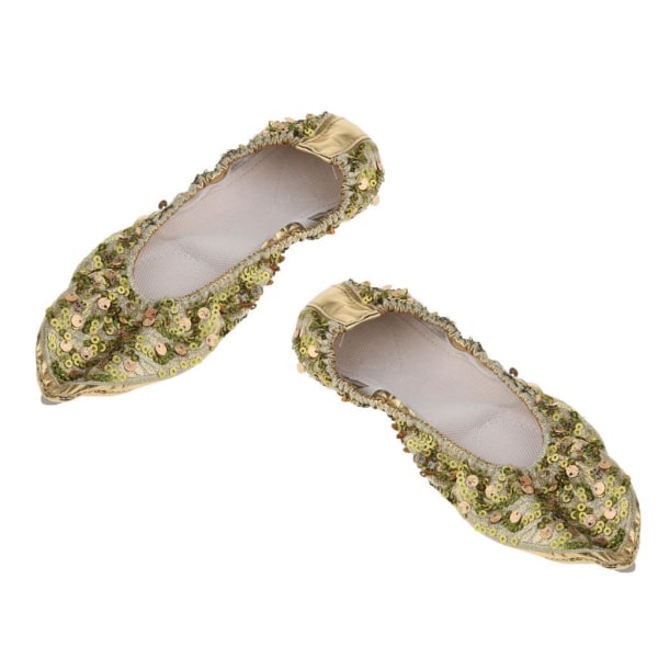 1/2/3/5 Kvinnor Tjej Magdansskor Non- För slip Soft Soles Gold L 1Set