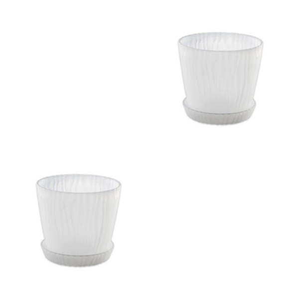1/2/3/5 lätta och bärbara blomkrukor för inomhus och transparent S pot+S tray 2Set