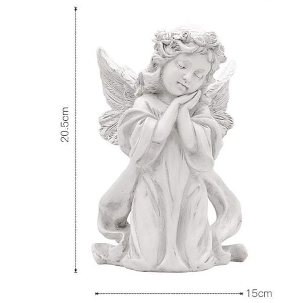 1/2 Resin White Angel Staty Desktop Decor Collection Window prayer hold cheek 1Set