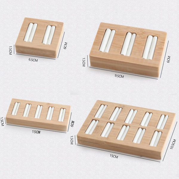 1/5 trä örhängen Ringar Smycken Display Fack Organizer Hållare 1Set