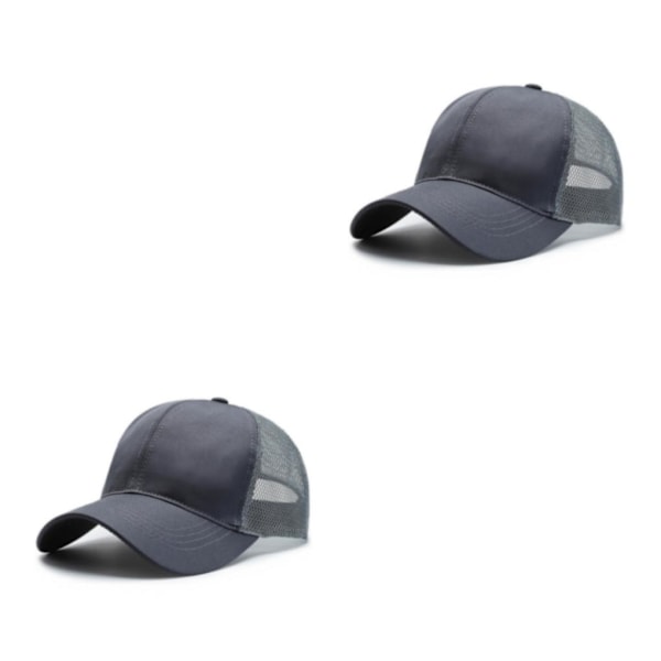 1/2/3 Summer Tunn Polyester Mesh Trucker Hat Justerbar grey 2Set