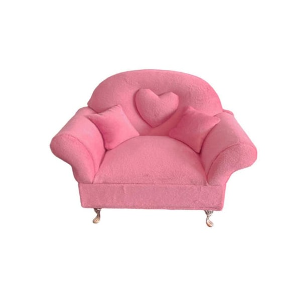 1/6 soffa sovrum dekor smycken case för 12 Dol tillbehör Single Sofa