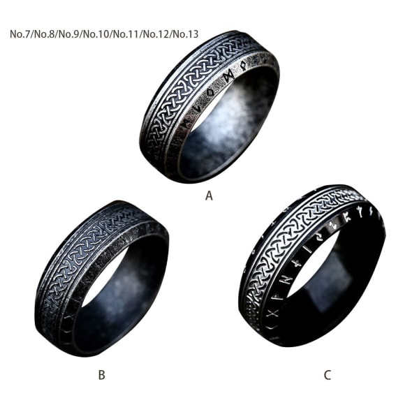 1/2/3/5 Vintage Ringar Stålring för män Presenter till vänner Antique silver 10 1Set