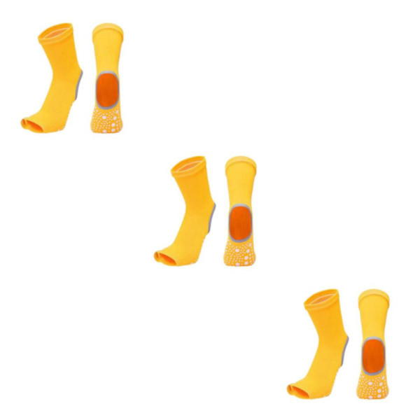 1/2/3/5 Yoga Socks Dam Tålös Non För Slip Gummi Grip Heel Yellow 24x13cm 3Set