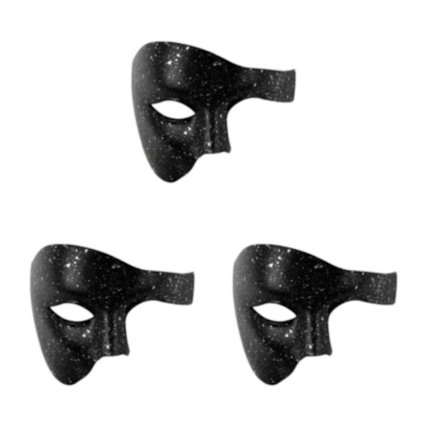 1/2/3/5 Bred appliceringshalva för olika tillfällen halvansikte Black silver dot 3Set