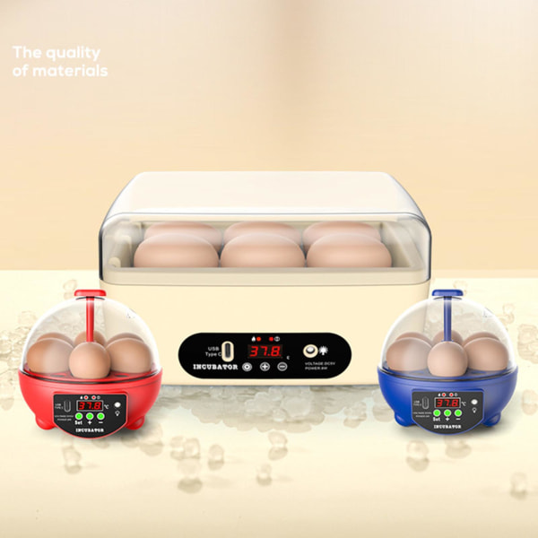 Desktop Digital Egg Incubator Egg Turner Fjäderfä kläckare för 5 Manual Egg Turning