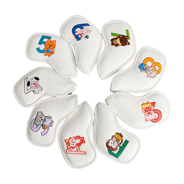 1/2 9st För Golf Iron Headcover Set För Golf Club Head Cover White 1 Pc
