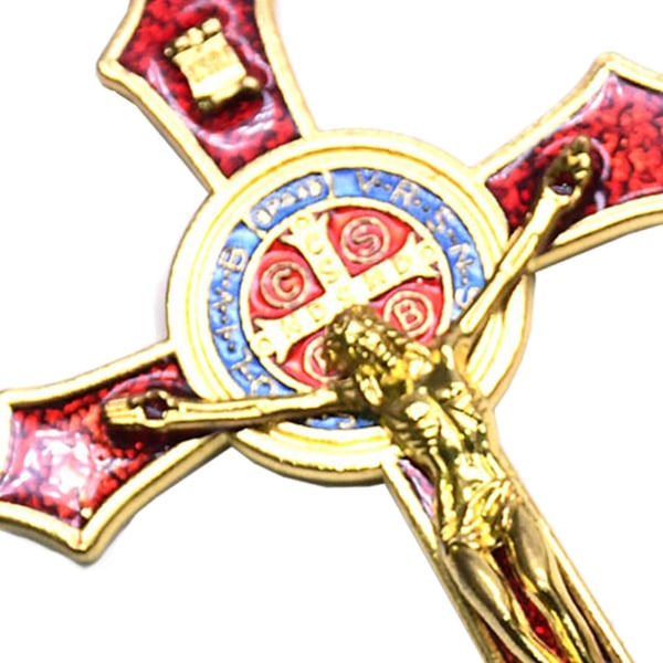 1/2/3/5 Zinklegering Väggkrucifix Cross Jesus Statue Staty Red 12x7cm 1Set