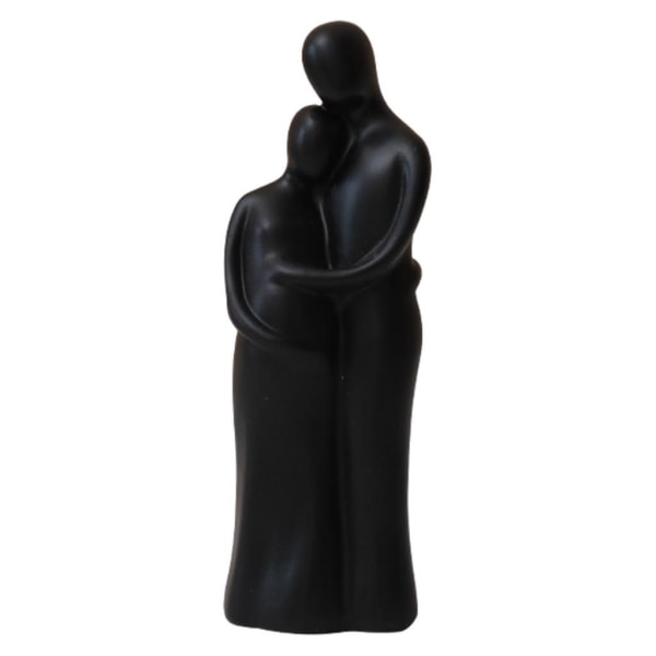 1/2 Resin Familj Par Statyett Skulptur Skrivbordsdekoration Pregnancy Black Medium 1Set