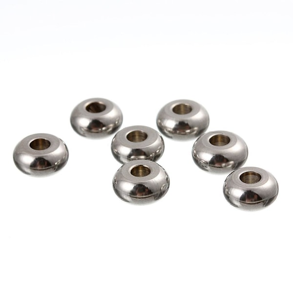 1/2/5 50 delar Silver Rostfritt Stål Runda Spacer Beads För 1Set