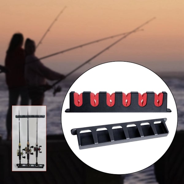 1/2 6 platser Fiskspö Hållare Ställ vertikalt fäste för garage Red 345mm 1Set
