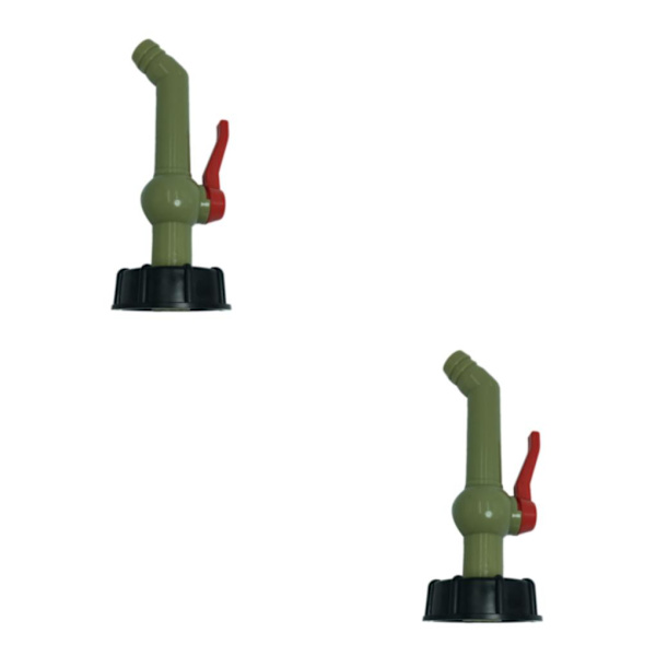 1/2/3 1000L IBC-tankventil Vattenadapter 60mm intern grov 25mm 2Set