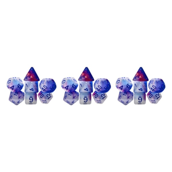 1/2/3 7Pack Multi tärning Set Glow in Dark för rollspel 3Set