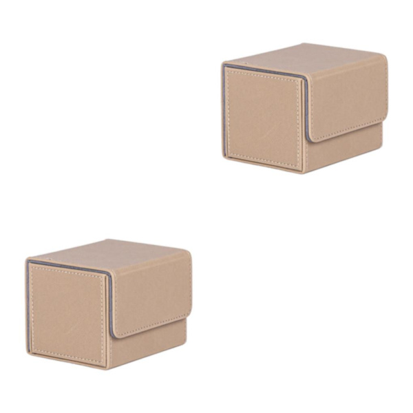 1/2/3 Card Deck Case Organizer Förvaringsbox för MTG-kort För Beige 105x90x80mm 2Set