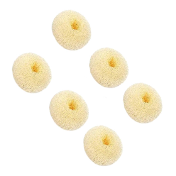 Donut Maker för 6 delar för hårbullar - säkert och enkelt verktyg för hårstyling Beige