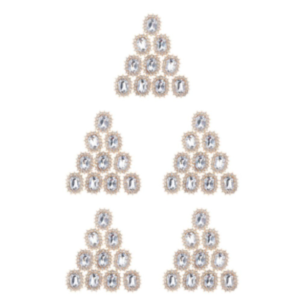 1/2/3/5 10 st Rhinestone Buttons Hantverk Dekoration för kläder Silver 2.1 x 1.7cm 5Set