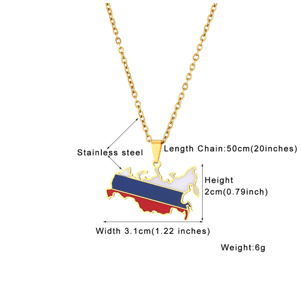 1/2/3/5 Fashionabla hängande halsband för Rysslands kartälskare Steel color 1Set