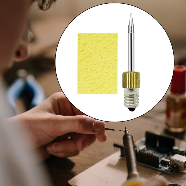 1/2/3/5 Lödkolvspets Byte av lödspets gängad Tip B with sponge 1Set