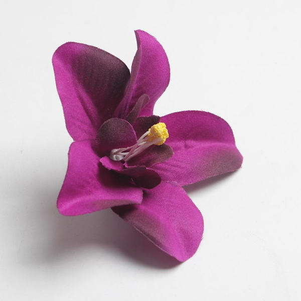 1/2/3 20 st konstgjorda sidenorkidéblomhuvuden för DIY-bröllop Purple 1Set