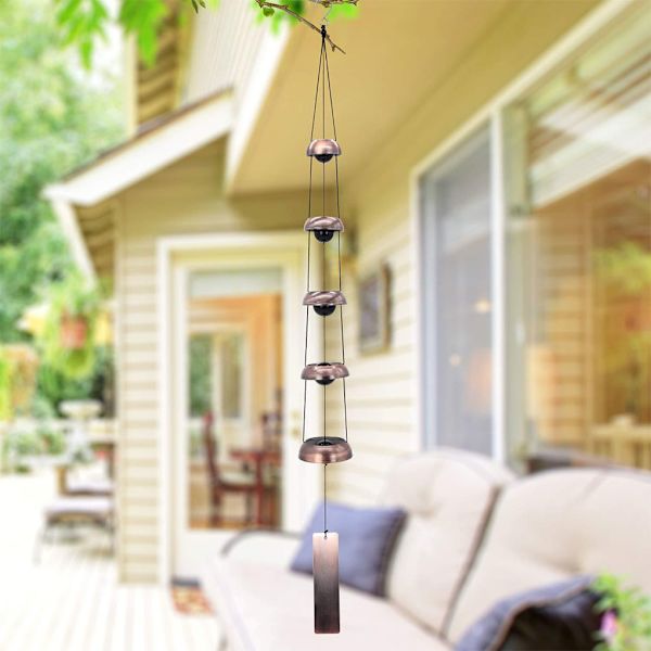 1/2/3/5 Metal Wind Bell med melodiösa klockspel Vackert tillägg 5 Bell green gold 1 Pc