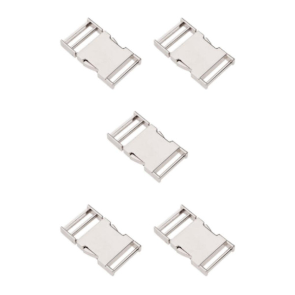 1/5 metallväska Webbing Bälte Spänne Clip Spänne Silver Inner diameter 25mm 5Set