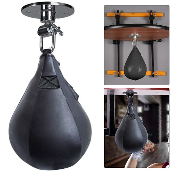 Snabba upp boxningsträningen PU Boxing Speed ​​Ball MMA Punch Bag Black