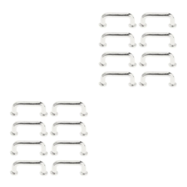 1/2/3/5 1:12 Mini Dragbågform för portgarderob Stor 4st Silver Small 8 Pcs 2Set
