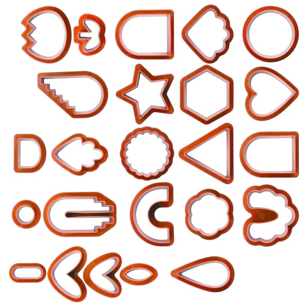 1/3/5 Plast Polymer Clay Cutters Örhängen gör kit former Red 24 Pcs 1Set