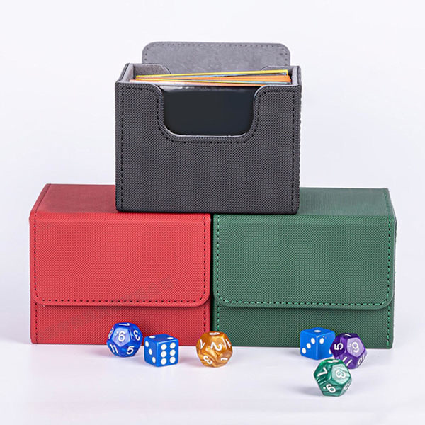 1/2/3 Card Deck Case Organizer Förvaringsbox för MTG-kort För Green 105x90x80mm 1Set