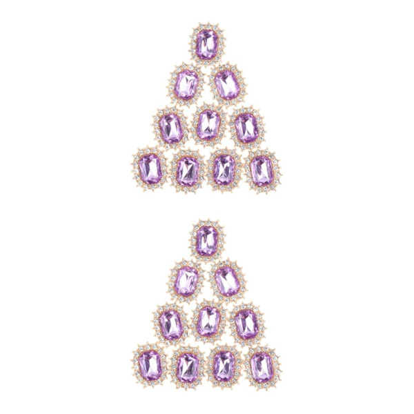 1/2/3/5 10 st Rhinestone Buttons Hantverk Dekoration för kläder Light Purple 2.1 x 1.7cm 2Set