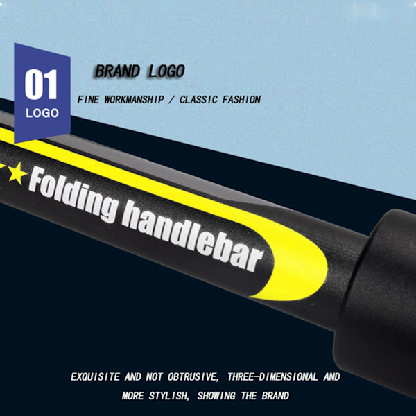 Folding Handlebar Racing För Cykelskoter Flat Handle Bar Yellow 660mm