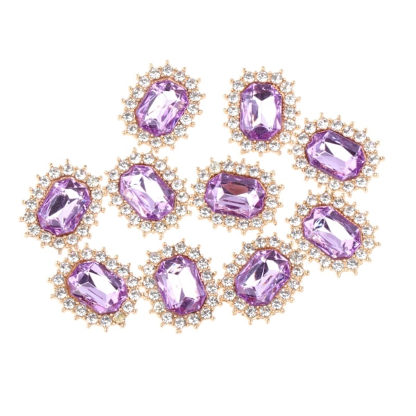 1/2/3/5 10 st Rhinestone Buttons Hantverk Dekoration för kläder Light Purple 2.1 x 1.7cm 1Set